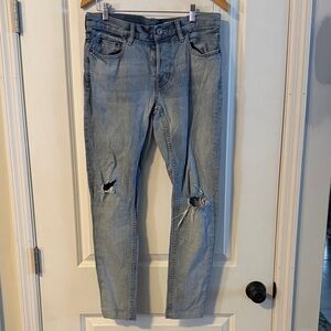 AllSaints Distressed Skinny Jeans Light Wash Size 30
